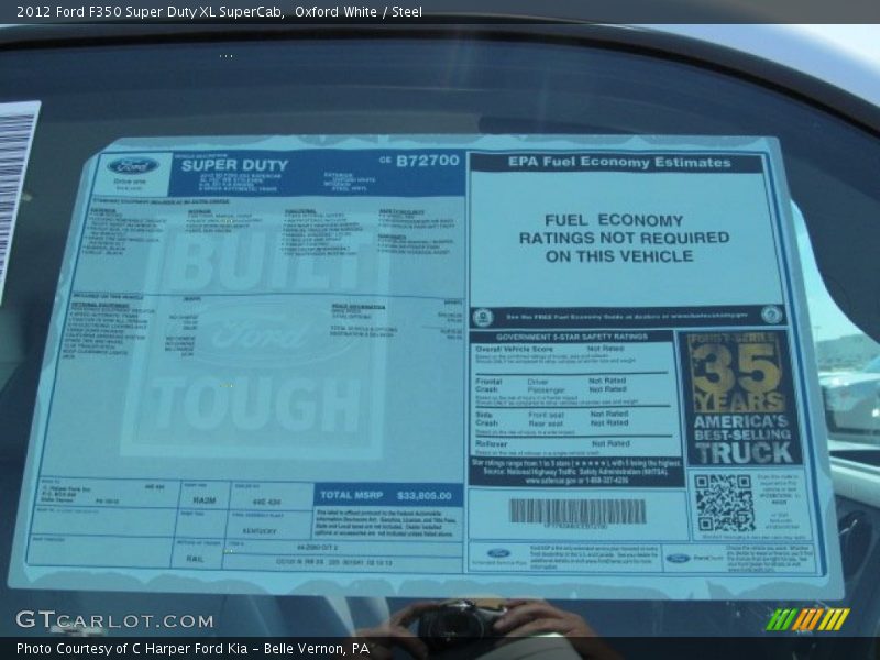 Oxford White / Steel 2012 Ford F350 Super Duty XL SuperCab
