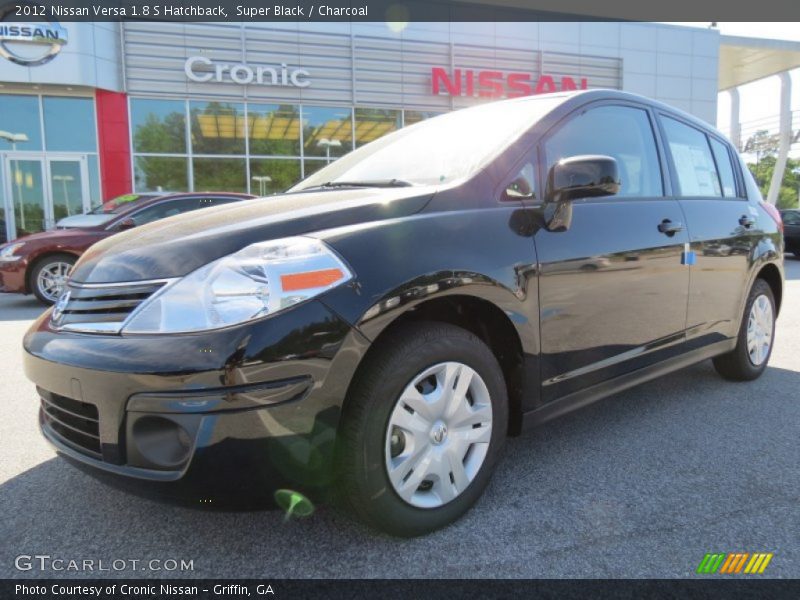 Super Black / Charcoal 2012 Nissan Versa 1.8 S Hatchback