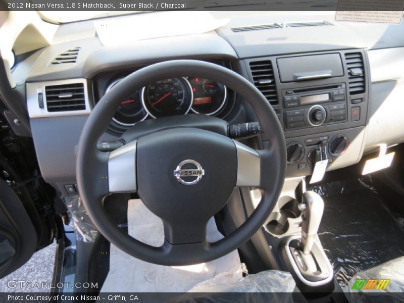 Super Black / Charcoal 2012 Nissan Versa 1.8 S Hatchback