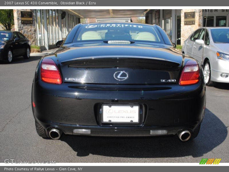 Obsidian Black / Ecru 2007 Lexus SC 430 Convertible