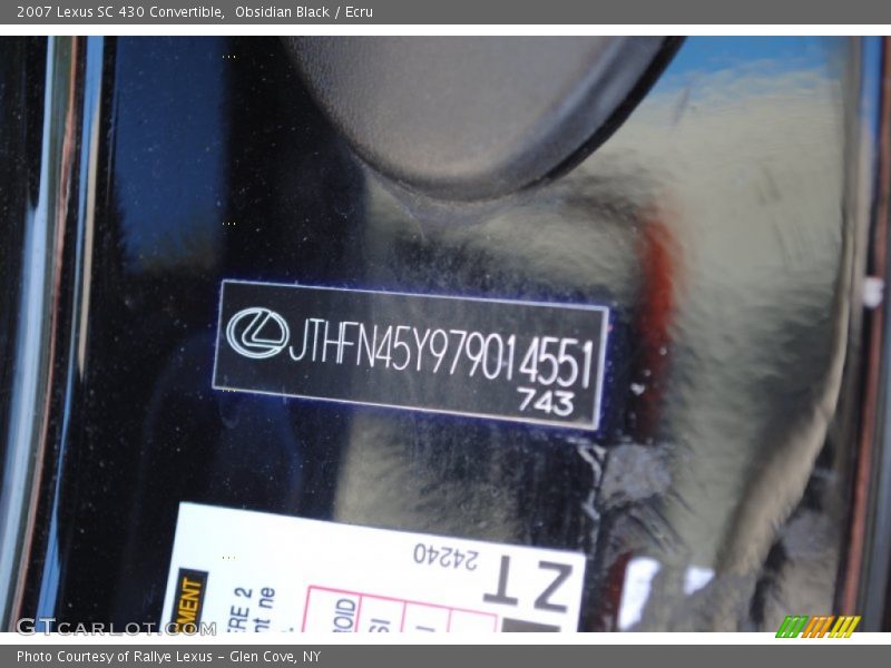 Obsidian Black / Ecru 2007 Lexus SC 430 Convertible