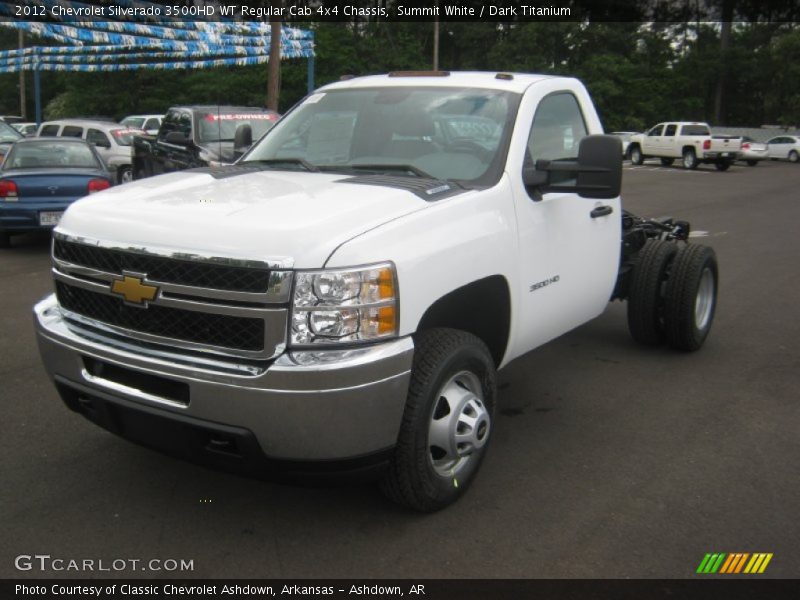 Summit White / Dark Titanium 2012 Chevrolet Silverado 3500HD WT Regular Cab 4x4 Chassis