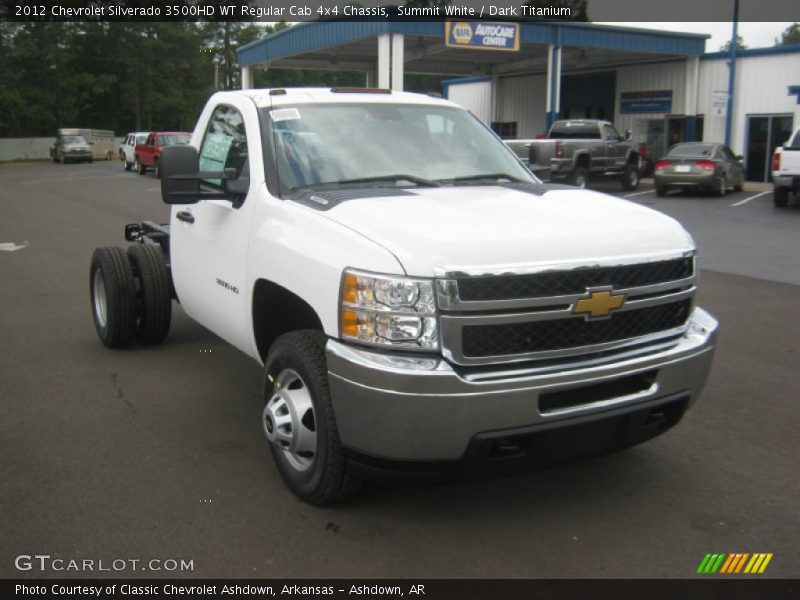 Summit White / Dark Titanium 2012 Chevrolet Silverado 3500HD WT Regular Cab 4x4 Chassis