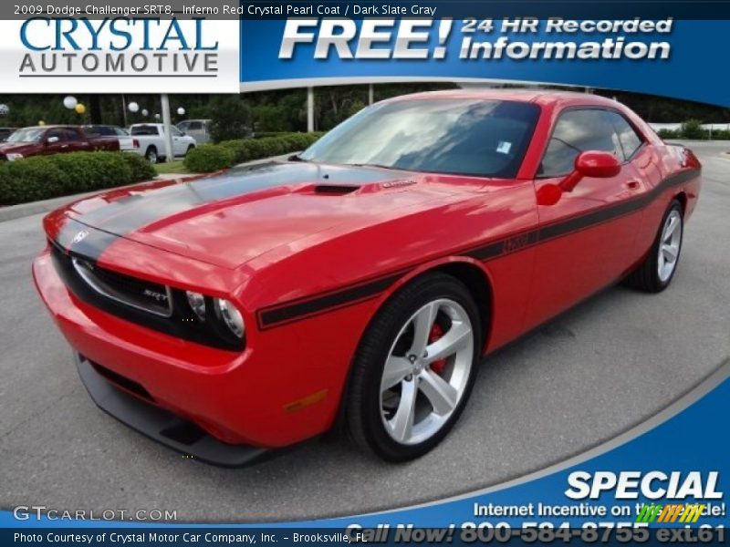 Inferno Red Crystal Pearl Coat / Dark Slate Gray 2009 Dodge Challenger SRT8