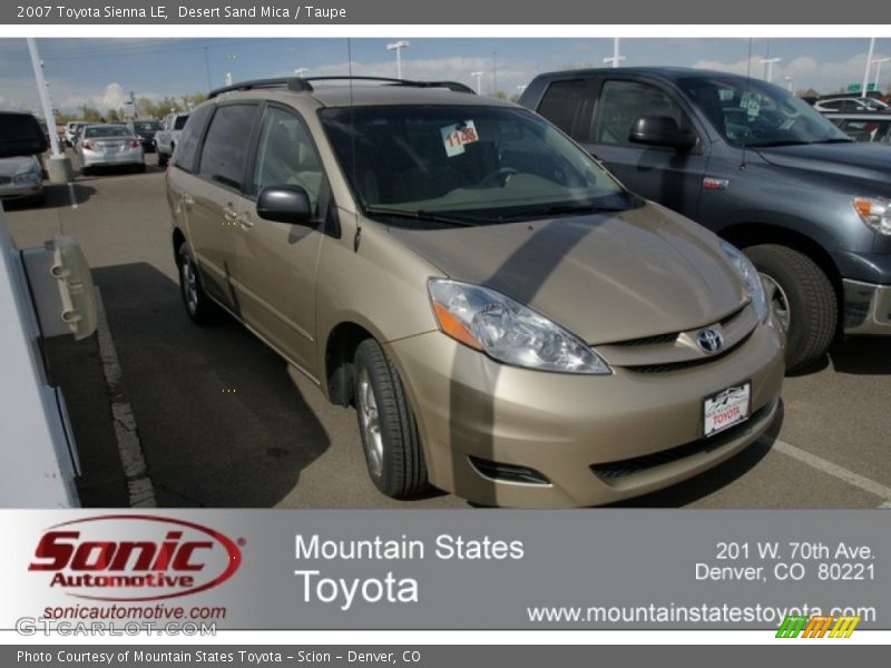Desert Sand Mica / Taupe 2007 Toyota Sienna LE