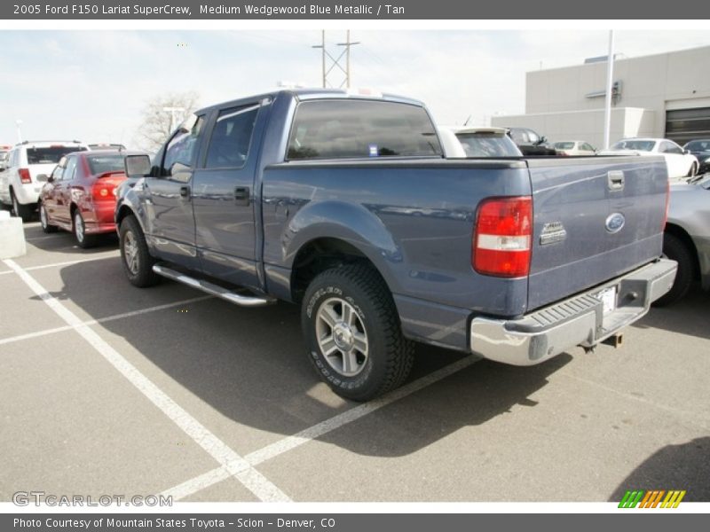 Medium Wedgewood Blue Metallic / Tan 2005 Ford F150 Lariat SuperCrew
