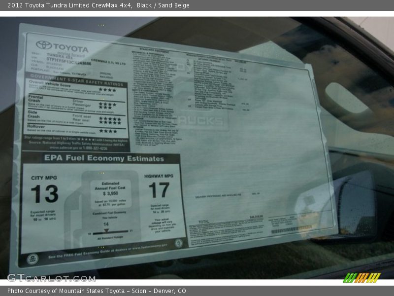 Black / Sand Beige 2012 Toyota Tundra Limited CrewMax 4x4