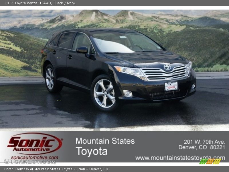 Black / Ivory 2012 Toyota Venza LE AWD