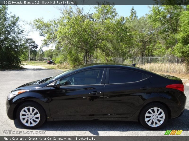 Black Noir Pearl / Beige 2012 Hyundai Elantra GLS