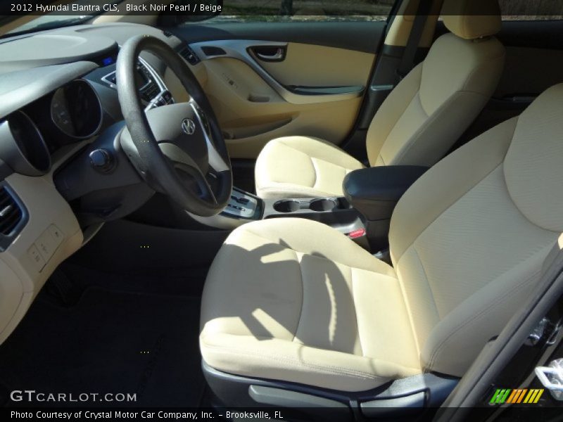 Black Noir Pearl / Beige 2012 Hyundai Elantra GLS