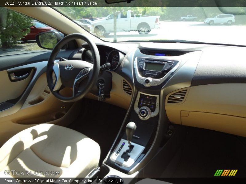 Black Noir Pearl / Beige 2012 Hyundai Elantra GLS