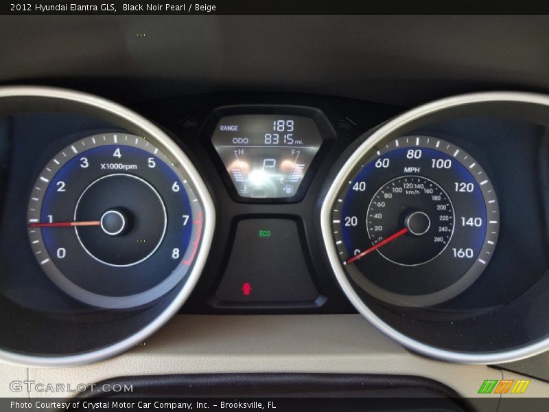Black Noir Pearl / Beige 2012 Hyundai Elantra GLS