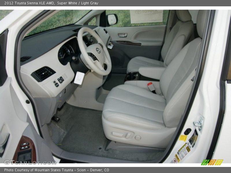Super White / Light Gray 2012 Toyota Sienna XLE AWD