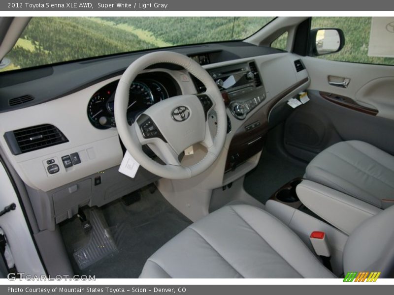 Super White / Light Gray 2012 Toyota Sienna XLE AWD