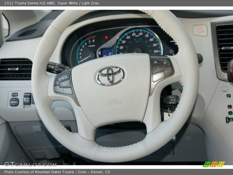 Super White / Light Gray 2012 Toyota Sienna XLE AWD
