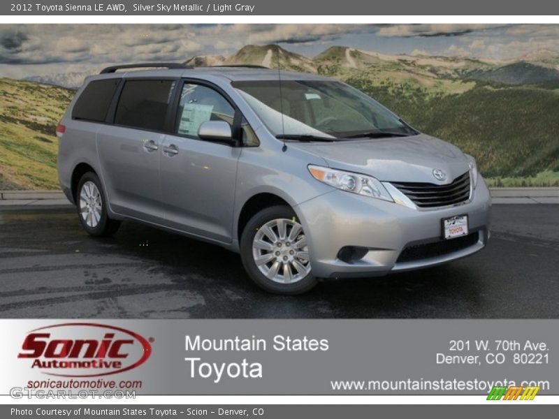 Silver Sky Metallic / Light Gray 2012 Toyota Sienna LE AWD