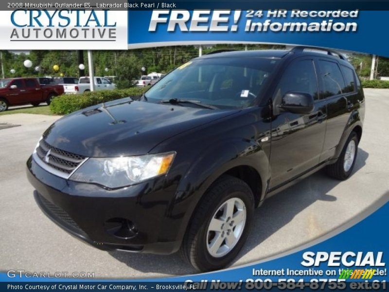 Labrador Black Pearl / Black 2008 Mitsubishi Outlander ES