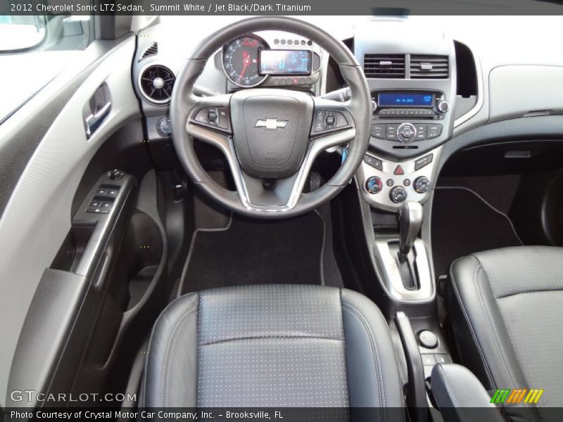 Summit White / Jet Black/Dark Titanium 2012 Chevrolet Sonic LTZ Sedan