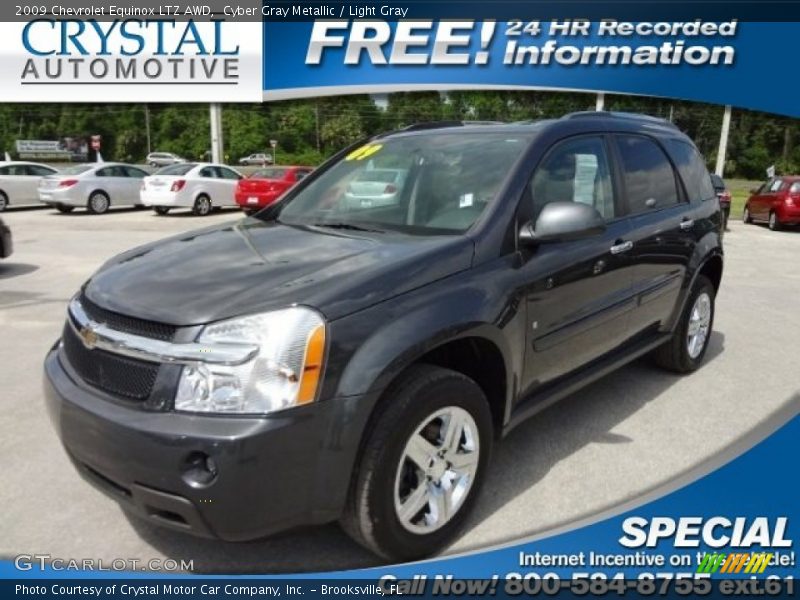 Cyber Gray Metallic / Light Gray 2009 Chevrolet Equinox LTZ AWD