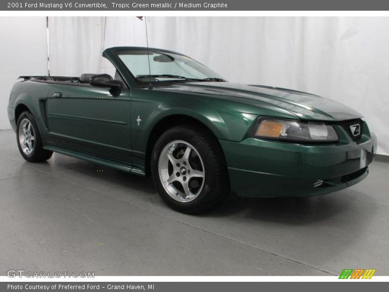 Tropic Green metallic / Medium Graphite 2001 Ford Mustang V6 Convertible
