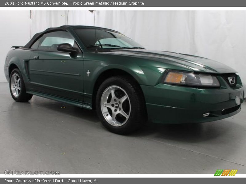 Tropic Green metallic / Medium Graphite 2001 Ford Mustang V6 Convertible