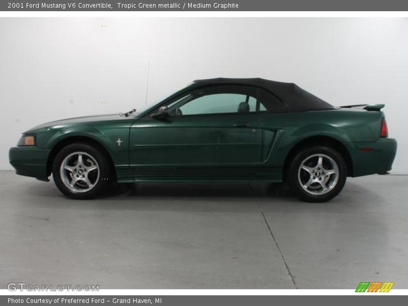 Tropic Green metallic / Medium Graphite 2001 Ford Mustang V6 Convertible