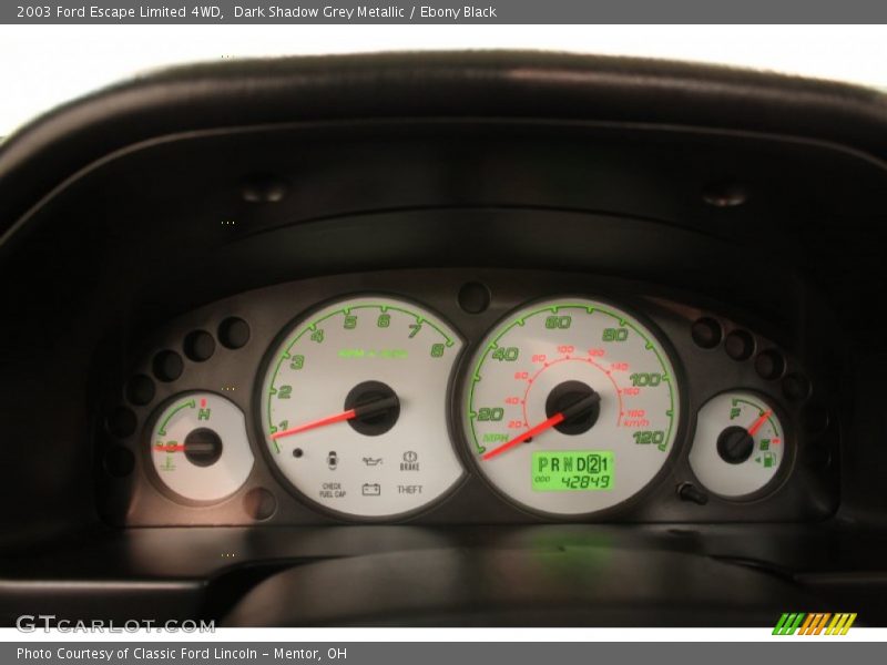 Dark Shadow Grey Metallic / Ebony Black 2003 Ford Escape Limited 4WD