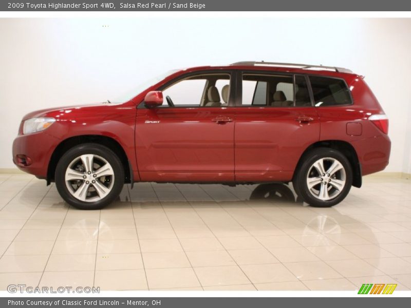 Salsa Red Pearl / Sand Beige 2009 Toyota Highlander Sport 4WD