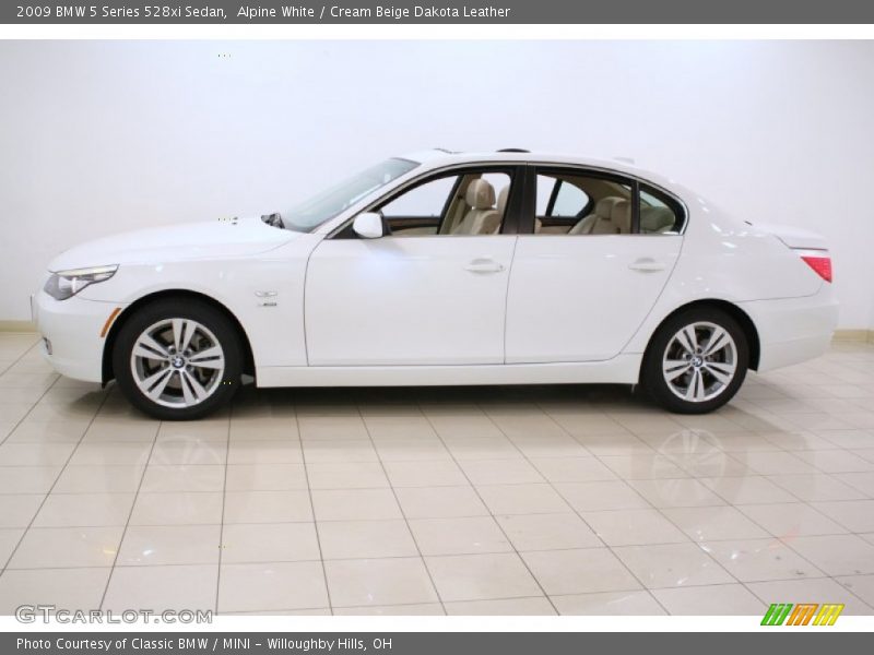 Alpine White / Cream Beige Dakota Leather 2009 BMW 5 Series 528xi Sedan