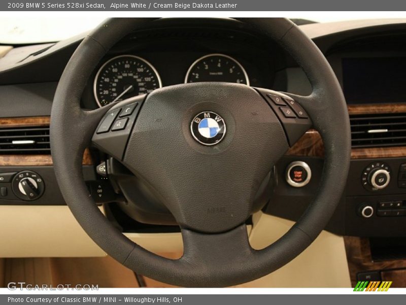 Alpine White / Cream Beige Dakota Leather 2009 BMW 5 Series 528xi Sedan