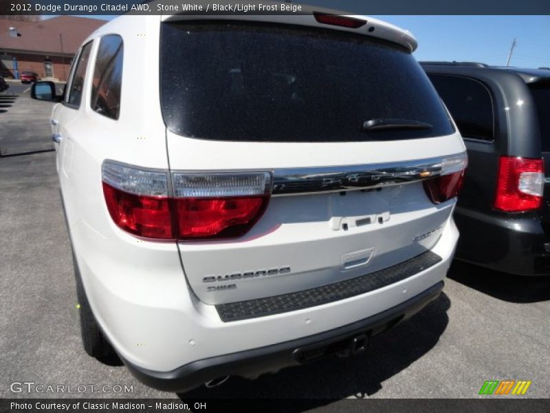Stone White / Black/Light Frost Beige 2012 Dodge Durango Citadel AWD