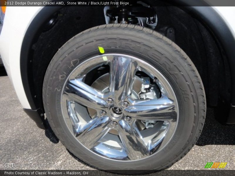 Stone White / Black/Light Frost Beige 2012 Dodge Durango Citadel AWD
