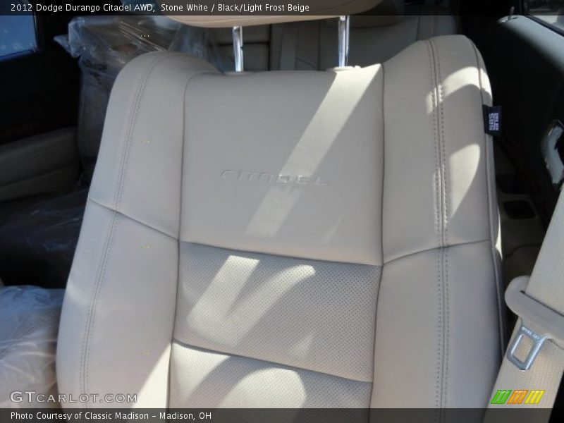 Stone White / Black/Light Frost Beige 2012 Dodge Durango Citadel AWD
