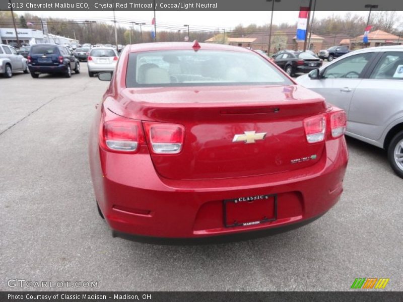 Crystal Red Tintcoat / Cocoa/Light Neutral 2013 Chevrolet Malibu ECO