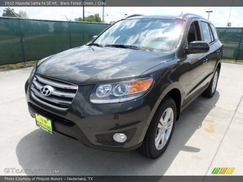 Black Forest Green / Gray 2012 Hyundai Santa Fe SE V6