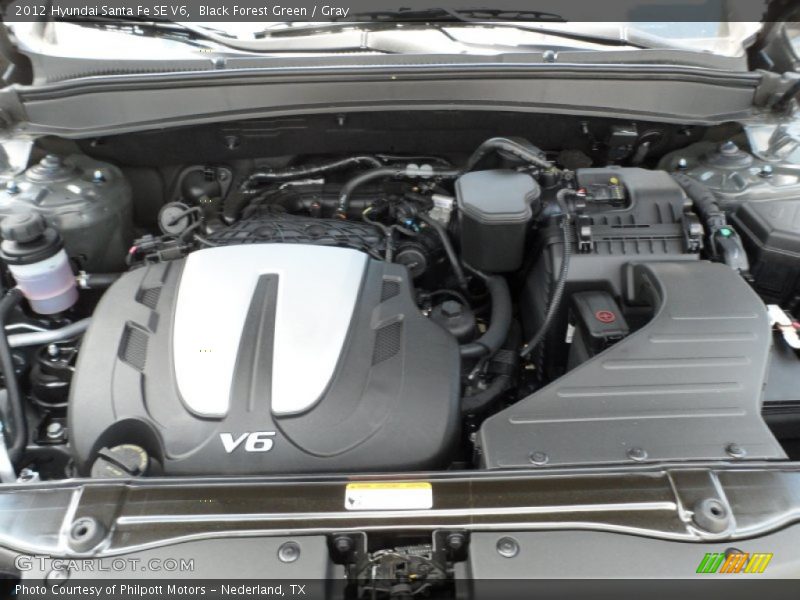 Black Forest Green / Gray 2012 Hyundai Santa Fe SE V6