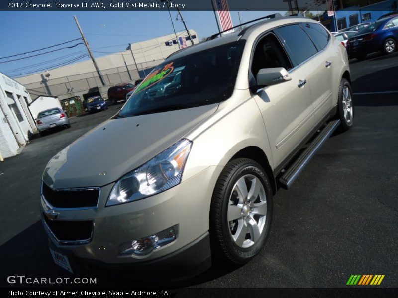 Gold Mist Metallic / Ebony 2012 Chevrolet Traverse LT AWD