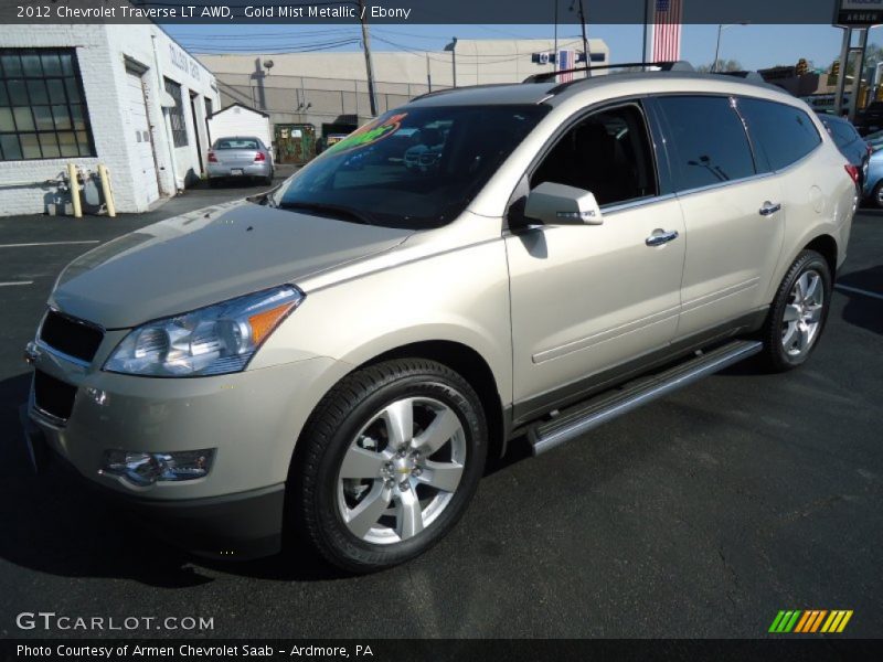 Gold Mist Metallic / Ebony 2012 Chevrolet Traverse LT AWD