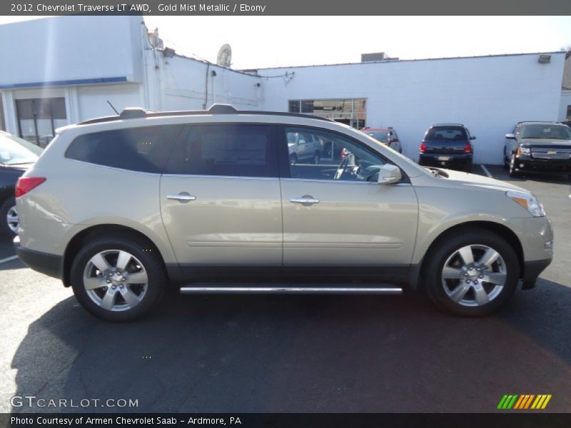 Gold Mist Metallic / Ebony 2012 Chevrolet Traverse LT AWD