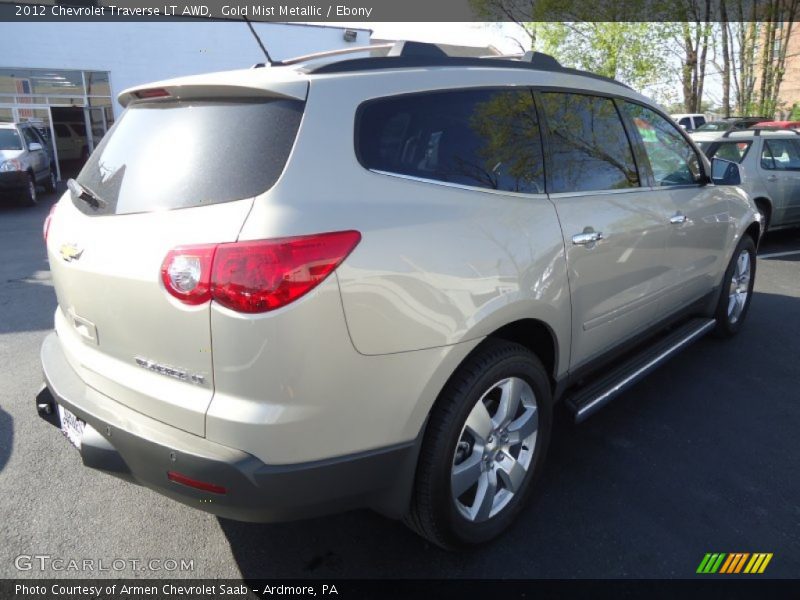 Gold Mist Metallic / Ebony 2012 Chevrolet Traverse LT AWD