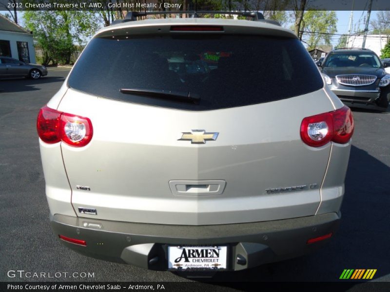 Gold Mist Metallic / Ebony 2012 Chevrolet Traverse LT AWD