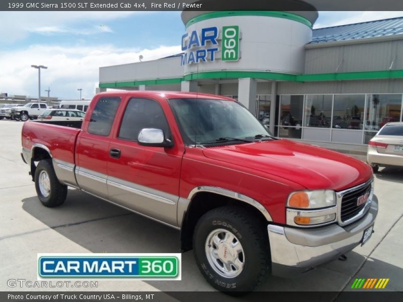 Fire Red / Pewter 1999 GMC Sierra 1500 SLT Extended Cab 4x4