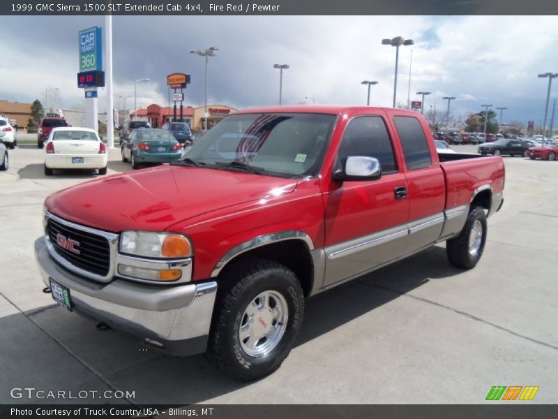 Fire Red / Pewter 1999 GMC Sierra 1500 SLT Extended Cab 4x4