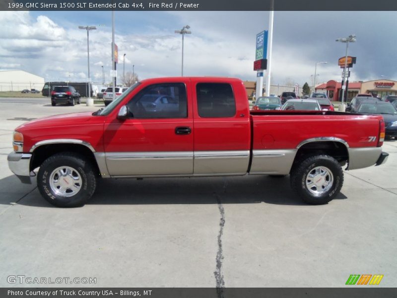 Fire Red / Pewter 1999 GMC Sierra 1500 SLT Extended Cab 4x4
