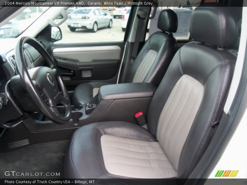 Ceramic White Pearl / Midnight Grey 2004 Mercury Mountaineer V8 Premier AWD