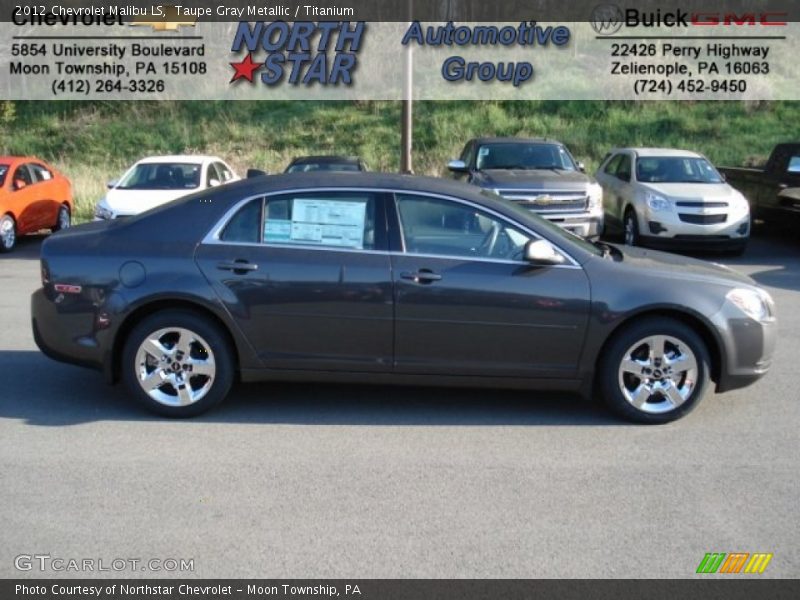 Taupe Gray Metallic / Titanium 2012 Chevrolet Malibu LS
