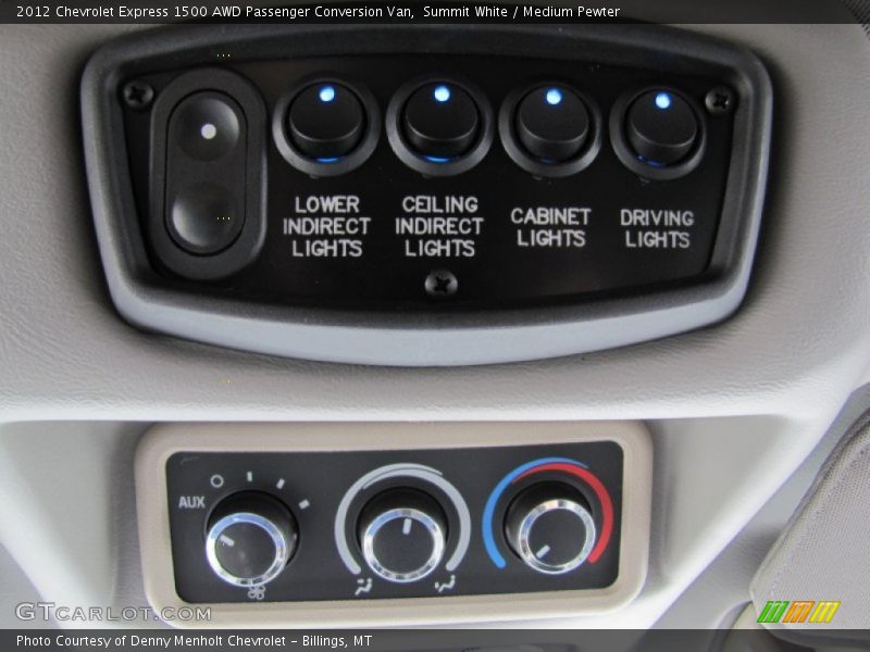 Controls of 2012 Express 1500 AWD Passenger Conversion Van