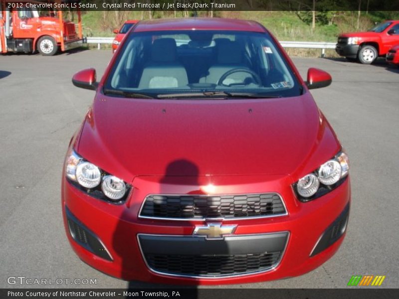 Crystal Red Tintcoat / Jet Black/Dark Titanium 2012 Chevrolet Sonic LS Sedan