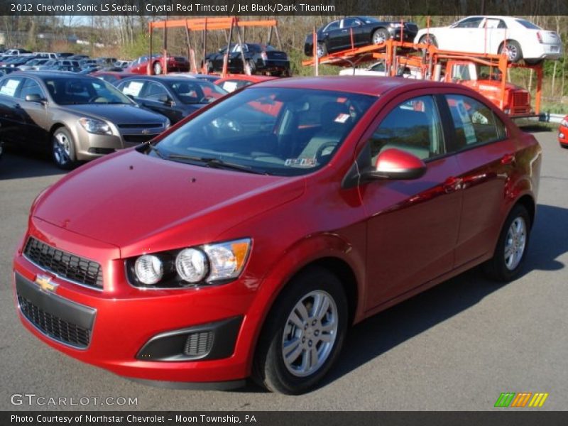 Crystal Red Tintcoat / Jet Black/Dark Titanium 2012 Chevrolet Sonic LS Sedan