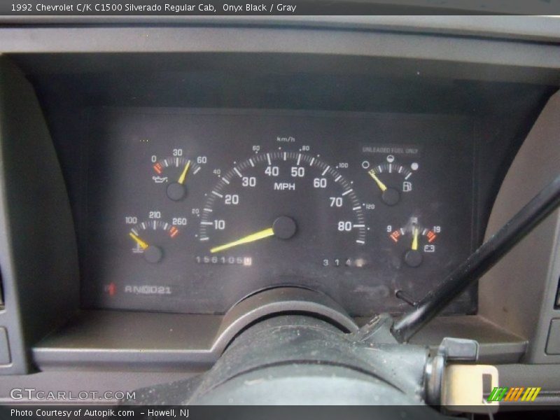 Onyx Black / Gray 1992 Chevrolet C/K C1500 Silverado Regular Cab